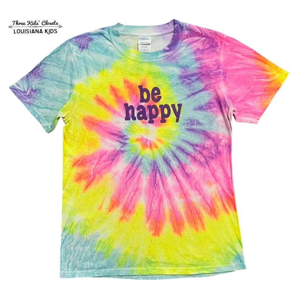 Small Shop Youth L Be Happy Tie Dye Tee Shirt